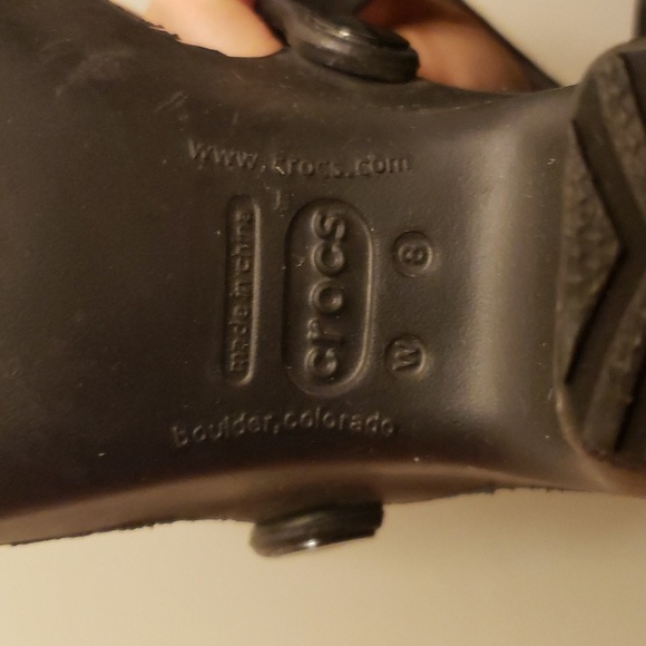 Crocs women's black heeled sandals size 8 - Picture 6 of 9